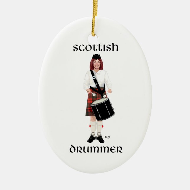 Décoration En Céramique Scottish Lassie - Drum Tenor (Devant)