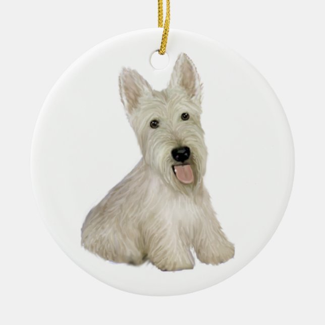 Décoration En Céramique Scottish Terrier - blé (Devant)