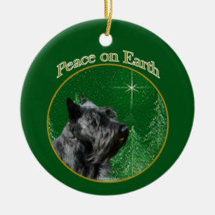 Décoration En Céramique Scottish Terrier Peace