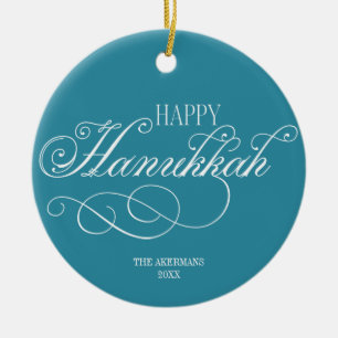 Décoration En Céramique Script Happy Hanoukka Holiday