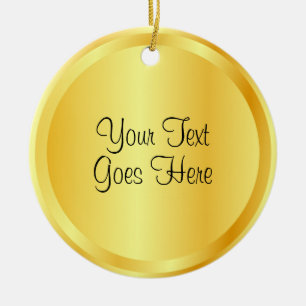 Décoration En Céramique Script Template Faux Gold Metallic Look Elegant