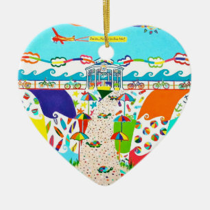 Décoration En Céramique Sea Isle Promenade Heart Ornament