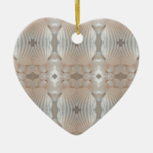 Décoration En Céramique Sea Shells Love, Romantique Exotic Tropical Bridal