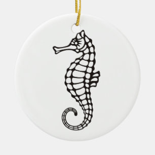 Décoration En Céramique Seahorse Black