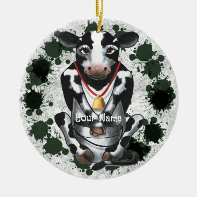 Décoration En Céramique seau à vache timide (Devant)