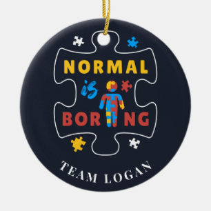 Décoration En Céramique Sensibilisation sur l'autisme Noël normal est ennu