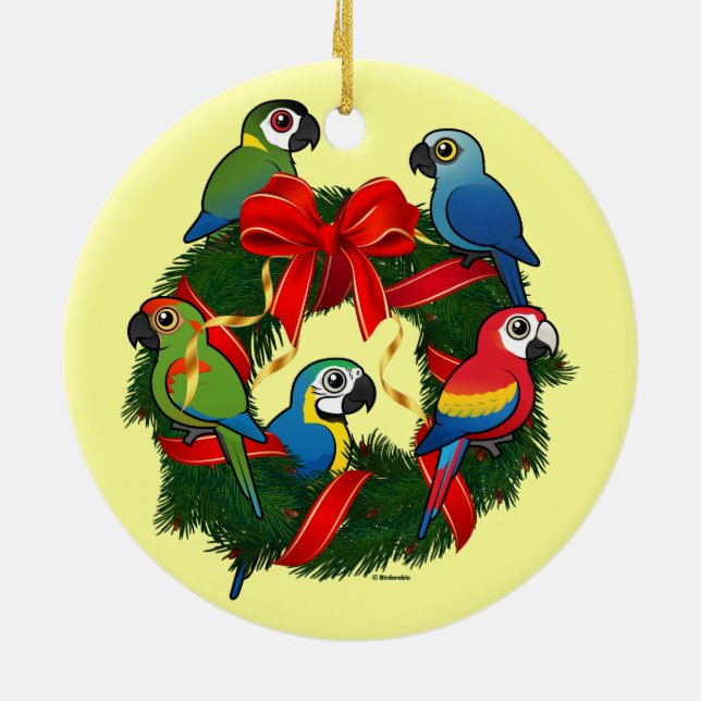 Décoration En Céramique Serre de Noël Birdorable Macaws (Dos)