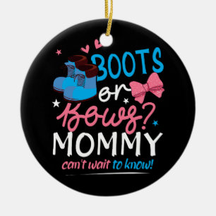 Décoration En Céramique Sexe Révéler Boots Bows Maman Cant Attendre À Conn