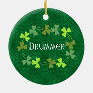 Décoration En Céramique Shamrock tambour Oval