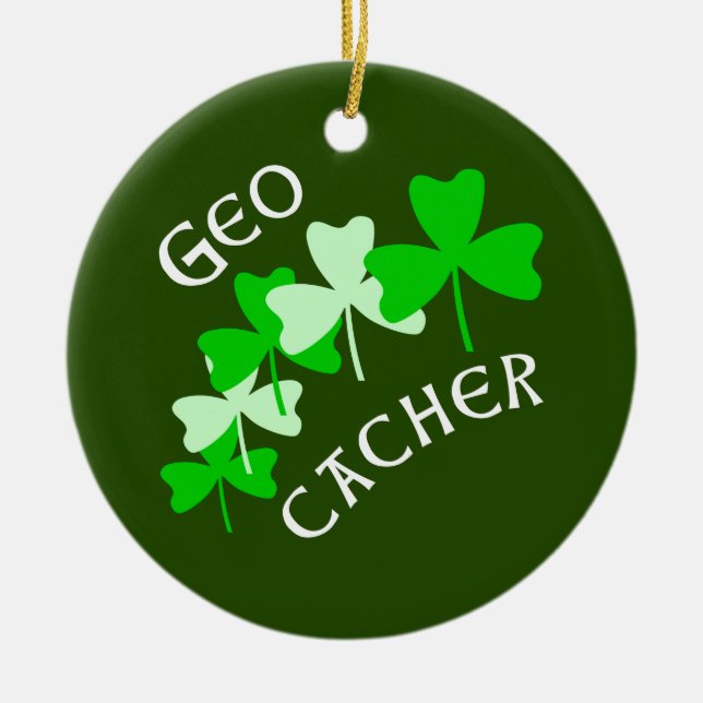 Décoration En Céramique Shamrocks Geocacher (Devant)
