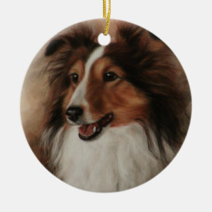 Décoration En Céramique Shetland Sheepdog Sheltie sourire