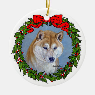 Décoration En Céramique Shiba Inu Art par Glenda S. Harlan