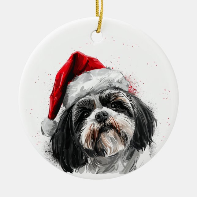 Décoration En Céramique Shih Tzu Dog Christmas Personalized (Devant)