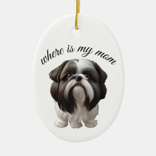 Décoration En Céramique Shih Tzu - Où Est Ma Mère