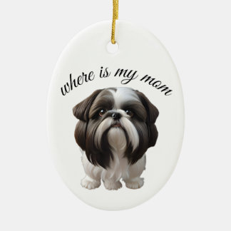 Décoration En Céramique Shih Tzu - Où Est Ma Mère