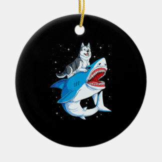Décoration En Céramique Sibérie Husky Shark Jawsome Amoureux des chiens Ca