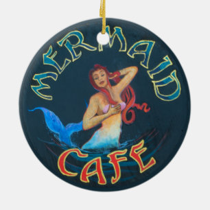 Décoration En Céramique Signe de café de sirène