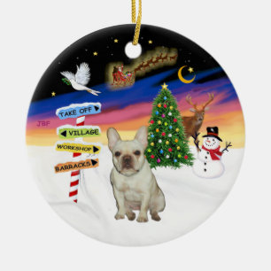 Décoration En Céramique Signes de Noël - Chien-taureau français n°1