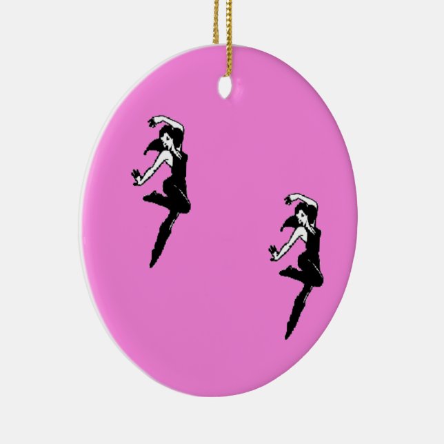 Décoration En Céramique Silhouette de danseur sur rose (Droite)