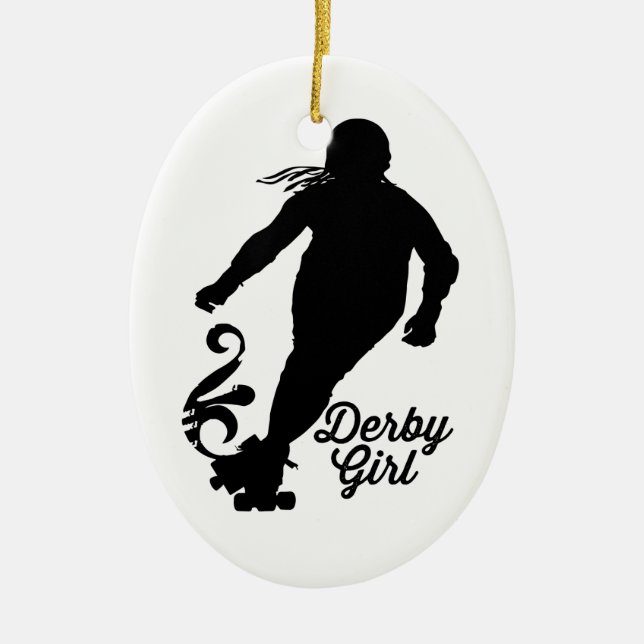 Décoration En Céramique Silhouette de fille de Derby, patinage de Derby de (Devant)