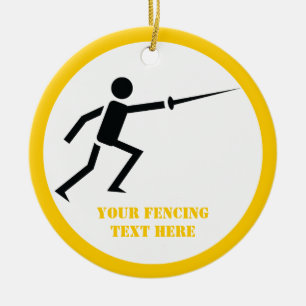 Décoration En Céramique Silhouette noire Fencer avec clôture d'épée person