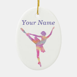 Décoration En Céramique Silhouette personnalisée de ballerine d'aquarelle