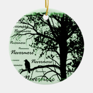 Décoration En Céramique Silhouette verte noire et de blanc plus jamais de