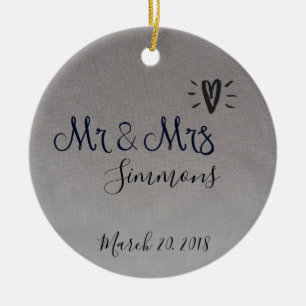 Décoration En Céramique Silver Foil Viens De Marier M. Mme Date