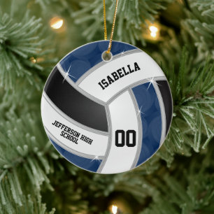 Décoration En Céramique Silver, Noir, Blanc et Volleyball Bleu - do-it-you