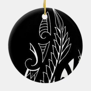 Décoration En Céramique Silverfern blanc Nouvelle-Zélande symbole nationa