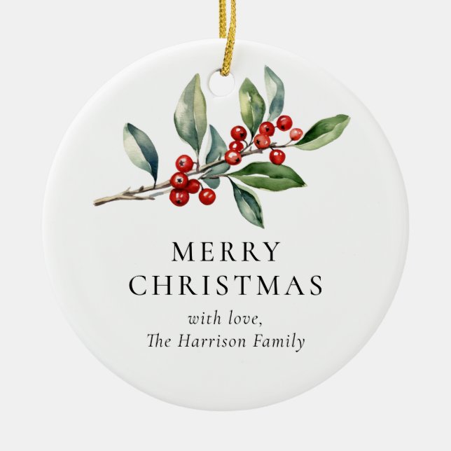 Décoration En Céramique Simple Elegant Une Photo Botanique De Noël (Devant)