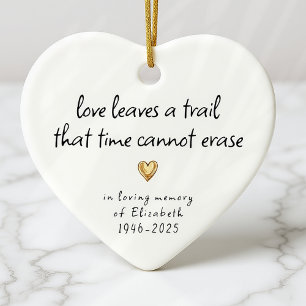 Décoration En Céramique Simple Gold Heart In Love Memory Memorial