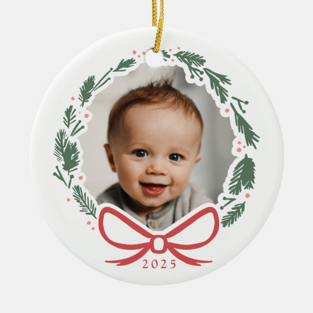 Décoration En Céramique Simple moderne Wreath Photo Ceramic Circle Ornemen (Devant)