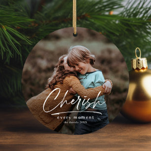Décoration En Céramique Simple Script 2 Photo Christmas Holiday