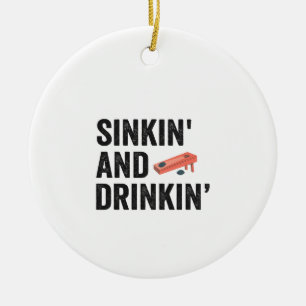 Décoration En Céramique Sinkin et Drinkin Funny Cornhole Funny Cadeau drôl
