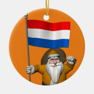 Décoration En Céramique Sinterklaas Avec Ensigne De Pays-Bas