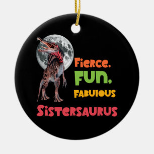 Décoration En Céramique Sistersaurus Équipe de dinosaures sœurs appariées