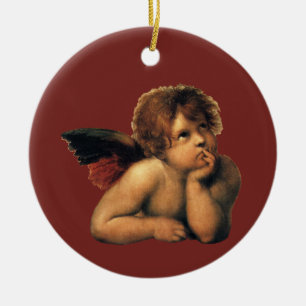 Décoration En Céramique Sistine Madonna, Angels détail par Raphael Sanzio