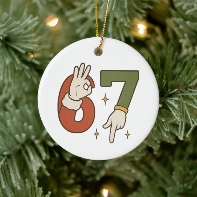 Décoration En Céramique Six Seven 67 6 7 Christmas Santa Elf Meme (Arbre)