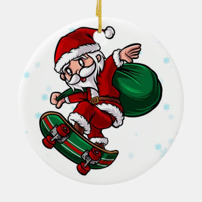 Décoration En Céramique Skateboard Santa Claus (Dos)
