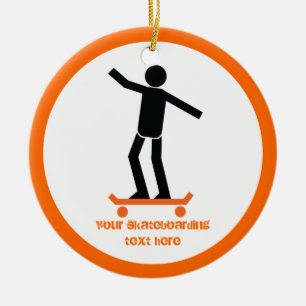 Décoration En Céramique Skateboardeur sur son skateboard personnalisé