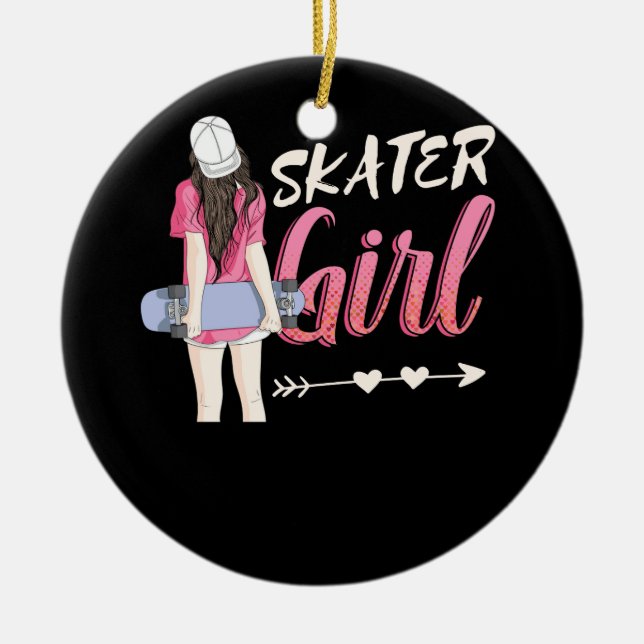 Décoration En Céramique Skater Girl Skateboard Skateboard (Devant)
