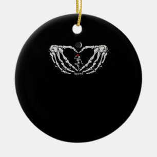 Décoration En Céramique Skeleton Femme Avec Rouge Dans Le Coeur Fait De Ma