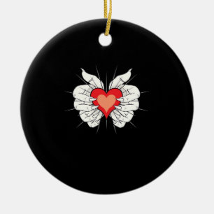 Décoration En Céramique Skeleton Hands Heart Classic