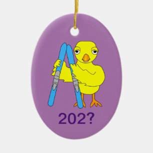 Décoration En Céramique Ski Chick