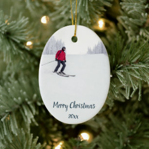 Décoration En Céramique Ski de neige sur mesure Ski d'hiver