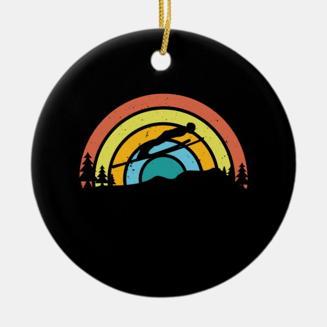 Décoration En Céramique Ski de saut Retro (Devant)