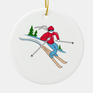 DÉCORATION EN CÉRAMIQUE SKIEUR DE NEIGE