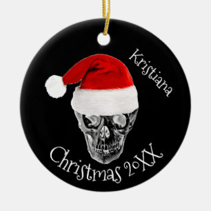 Décoration En Céramique Skull with Santa Hat Christmas