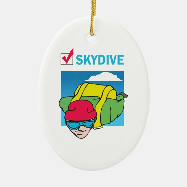 DÉCORATION EN CÉRAMIQUE SKYDIVE FAIT CELA (Devant)